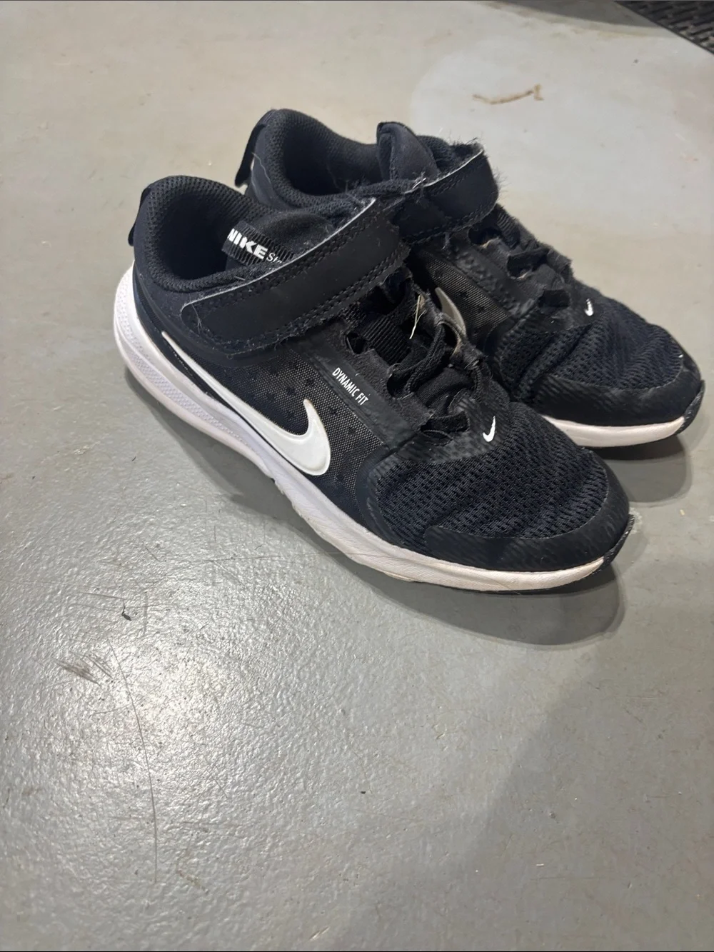 Nike Black and White Kids' Hook-and-Loop Sneakers
